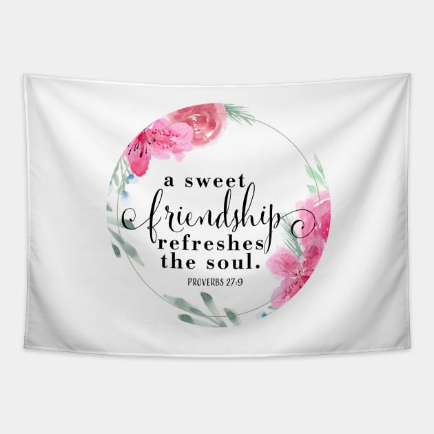 Watercolor A sweet friendship refreshes the soul Tapestry by Harpleydesign