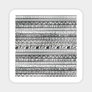 Black White Tribal African Pattern Magnet