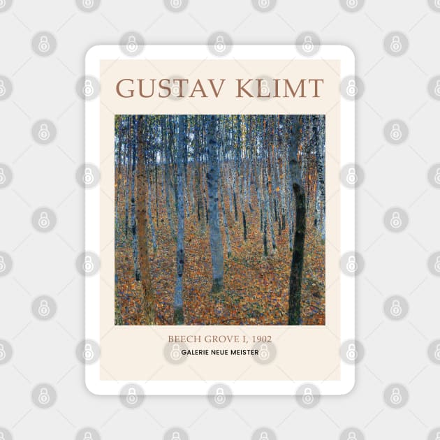 Gustav Klimt Beech Grove I Painting Magnet by VanillaArt