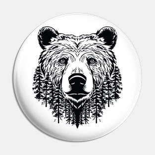 Grizzly Bear Animal Freedom World Wildlife Wonder Vector Graphic Pin