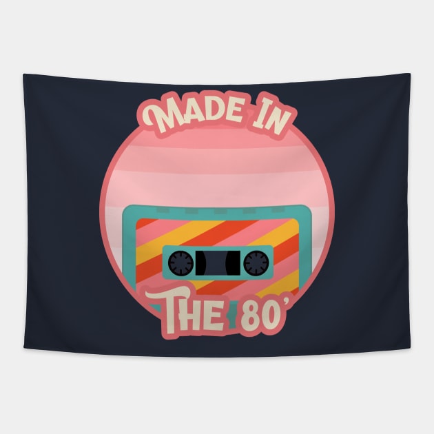 Made In The 80's / Cassette Tape / Retro Design / Tape Tapestry by Redboy