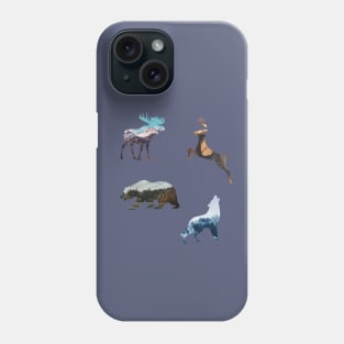 Winter animals lanscapes Phone Case