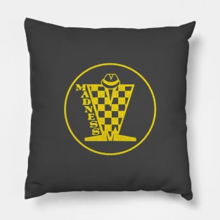 Madness Vintage Plastisol Texture Checkerboard Gold Pillow