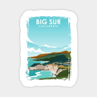 Big Sur California Beach Coast Ocean Travel Poster Magnet