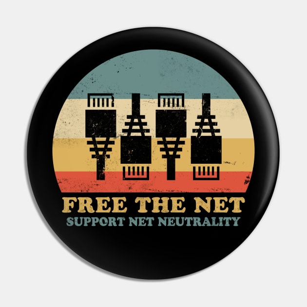 Free the Net Support Net Neutrality Pin by Electrovista