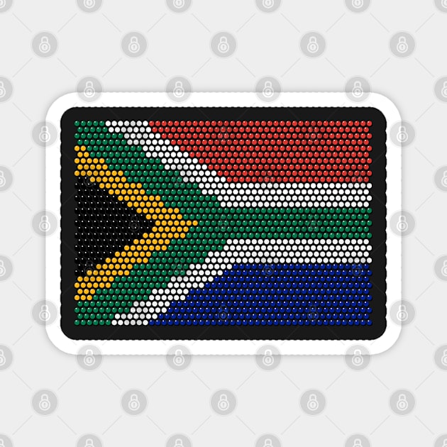 South Africa Flag Traditional BeadWork Effect Magnet by BraaiNinja