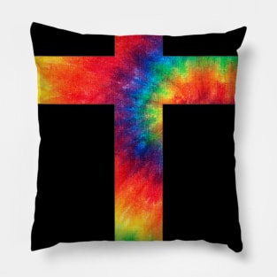 Tie Dye Cross Tie Dyed Religion Pillow