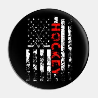 American Flag Hockey USA Patriotic Pin