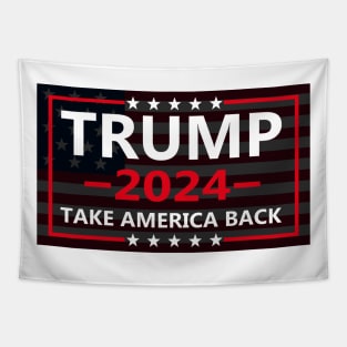 Trump 2024 Sticker, President Donald Trump Take America Back 2024 Bumper Sticker Tapestry