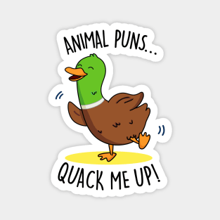 Animal Puns Quack Me Up Cute Duck Pun Magnet