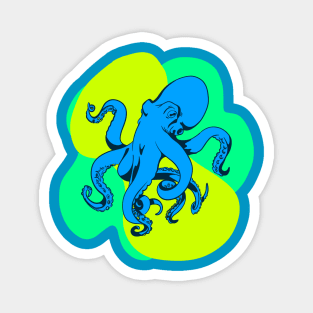 Neon Octopus Magnet