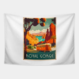 Royal Gorge Arkansas Vintage Travel Art Poster Tapestry