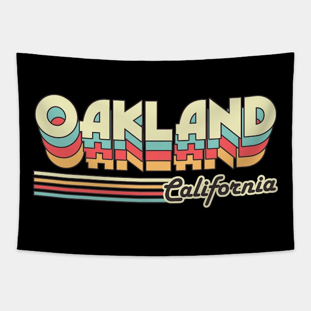 Oakland town retro Tapestry by SerenityByAlex