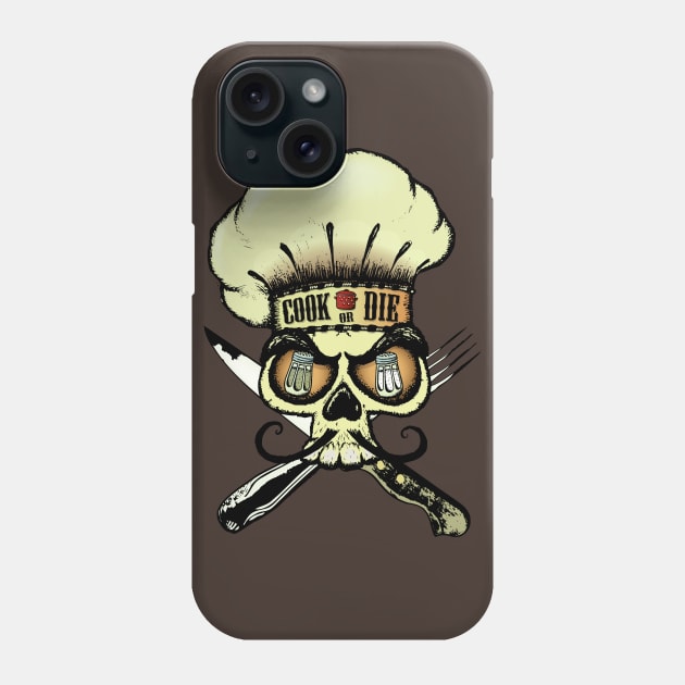 Cook or die!Chef's skull Phone Case by mangulica