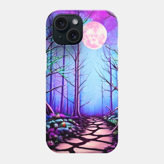 Beautiful Forest Moonlight Phone Case by Sanzida Design