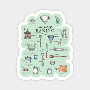 The Tools of Baking - Vintage Utensils - Kitchen Art. Magnet