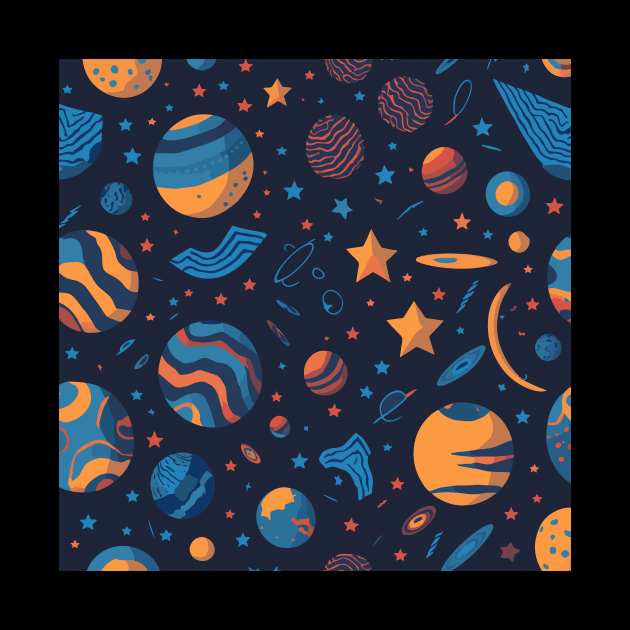 Starry Night Planet Pattern Design for Space Lovers by star trek fanart and more