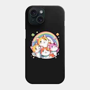 Colorful Heart Love Cats Kawaii - Funny Cats Phone Case