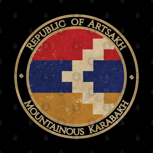 Vintage Republic of Artsakh Asia Asian Flag by DragonXX