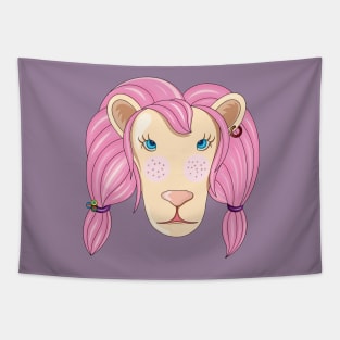 Pink Lion Tapestry