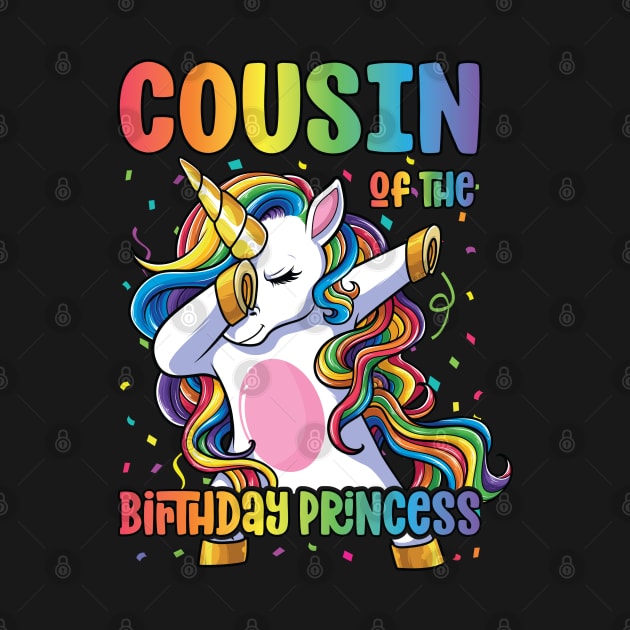 Cousin of the Birthday Princess Dabbing Unicorn Girl by Pennelli Studio