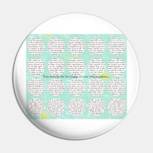 Jane Austen Emma : Best Judge of Your Own Happiness Pin