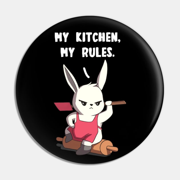 My Kitchen My Rules Funny Anime Cooking Bunny Pin by Dojaja