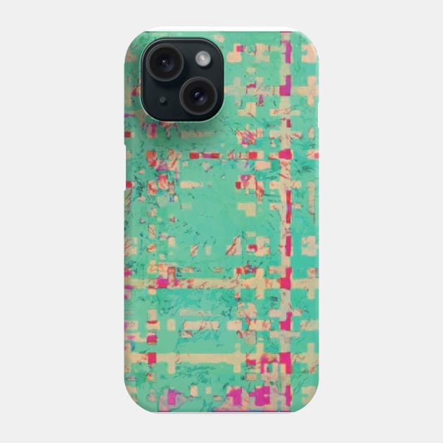 Hot Pink & Mint Green Spring Abstraction Phone Case by PSCSCo