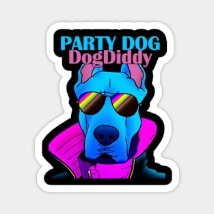 Party Dog DogDiddy Synthwave Retro Magnet