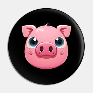 Cute Pink Pig Face Pin