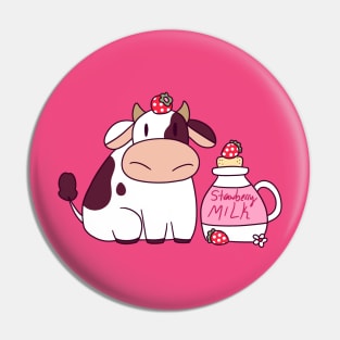 Strawberry Milk Cow Pin