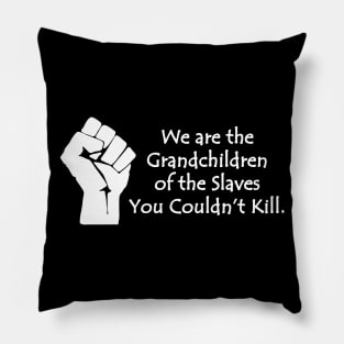 We are the grandchildren of the slaves you couldn't kill, Black Lives Matter, Black History, Black Power Pillow