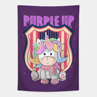 Purple Up Military Child Purple-Up Unicorn for Unicorn Lover Tapestry