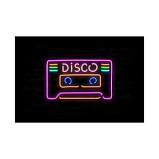 Disco Cassette Man Cave Neon Pipe Sign T-Shirt