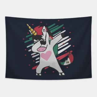 Dabbing unicorn Mexico Tapestry