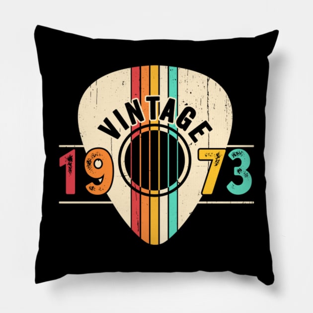 Vintage Born In 1973 Birthday Gift Pillow by Daphne R. Ellington