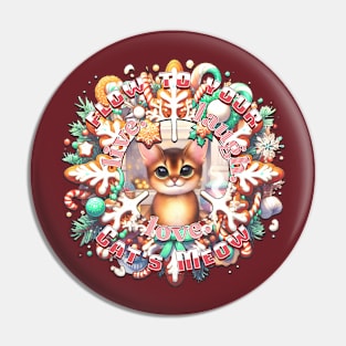 Christmas Cat Wreath Flow To Your Cats Meow 6A4 Pin