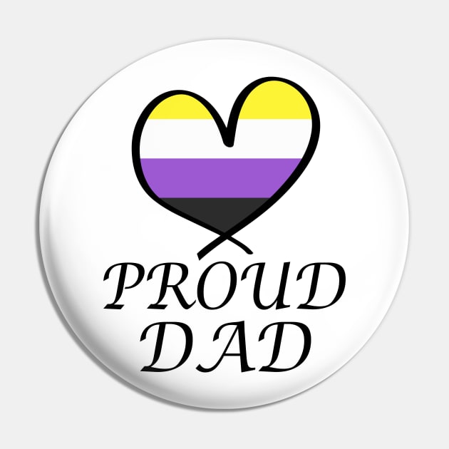 Proud Dad LGBT Gay Pride Month Nonbinary Flag Pin by artbypond