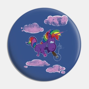 Lil' Smokey the Raindbow Unicorn (Textured) Pin