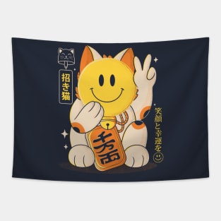 Smile Maneki Neko Tapestry