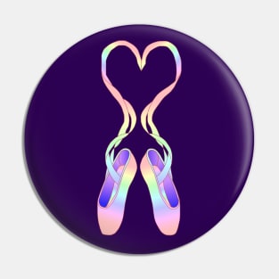 Pastel Rainbow Heart Ballerina Shoes Pin