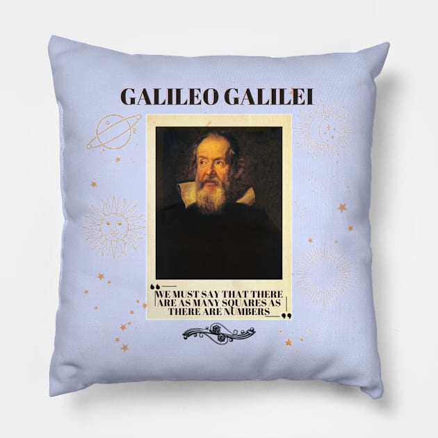 Portrait of Galileo Galilei Pillow by Rubi16