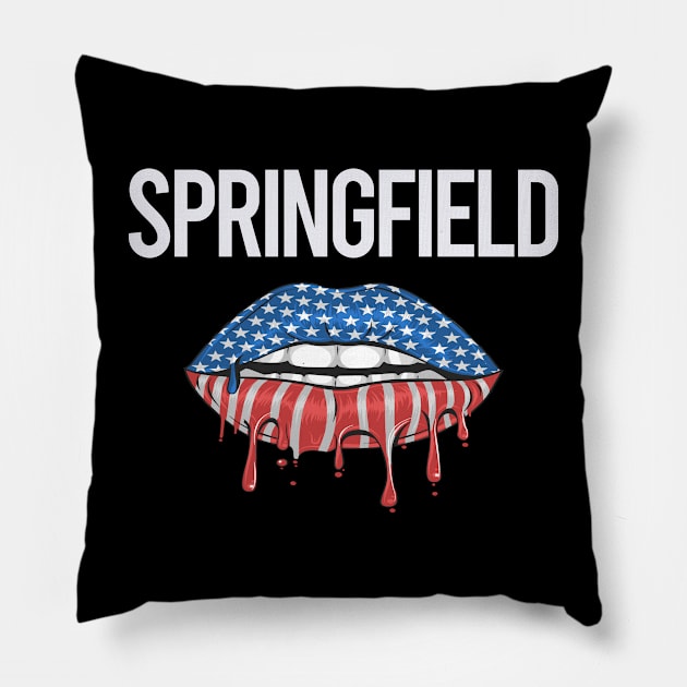 USA Flag Lips Springfield Pillow by rosenbaumquinton52