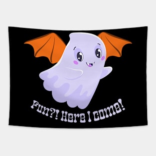 Fun?! Here I come! Bat Ghost Adventure Tapestry