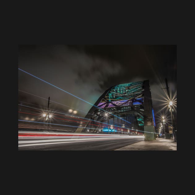 Tyne Bridge at night watching the traffic go by by tynesidephotos