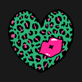 Leopard Heart and Kiss T-Shirt