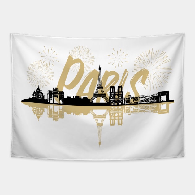 Paris skyline Tapestry by A-Buddies