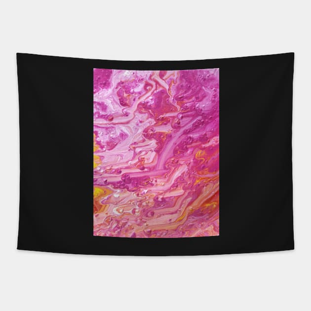 Sugar Sunset Acrylic Pour Painting Tapestry by dnacademic