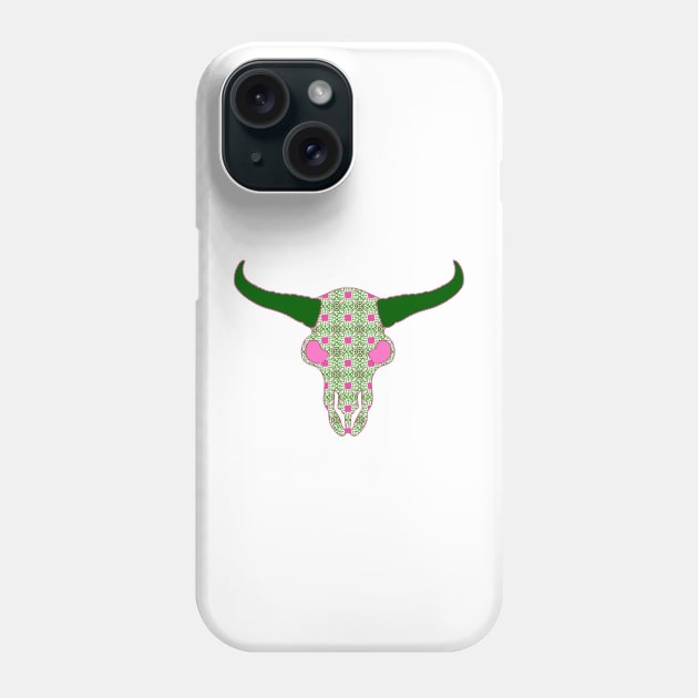 Floral Bull Skull Phone Case by Nuletto