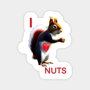 SQUIRRELS LOVING NUTS Magnet